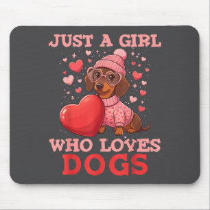 Bara en tjej som älskar hundar söt dachshund husdj musmatta