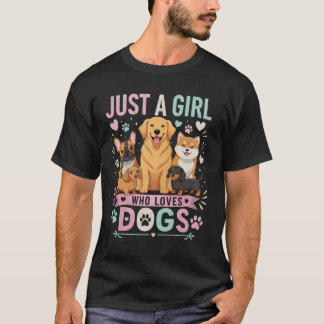 Bara en tjej som älskar hundar Söt present till hu T Shirt