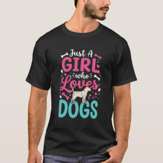 Bara en tjej som älskar hundar t shirt