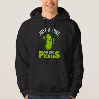 Bara en tjej som älskar inlagda gurkor  Gurka  Kvi Hoodie