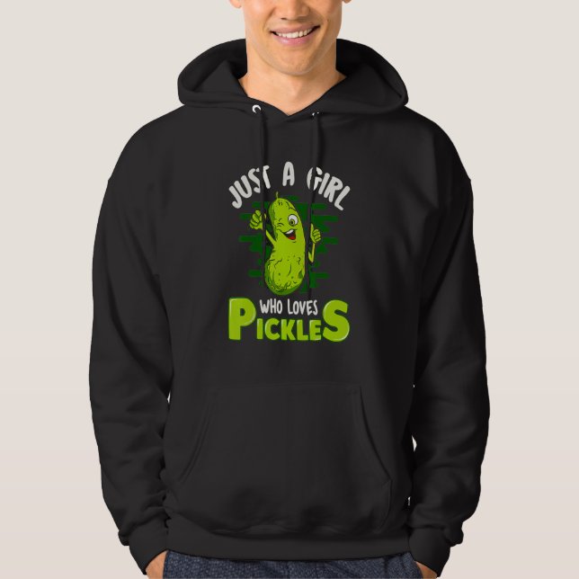 Bara en tjej som älskar inlagda gurkor  Gurka  Kvi Hoodie (Framsida)