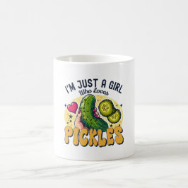 Bara en tjej som älskar inlagda gurkor - Rolig Veg Kaffemugg