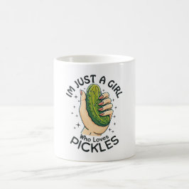 Bara en tjej som älskar inlagda gurkor - Roligt Ve Kaffemugg