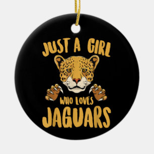 Bara en tjej som älskar Jaguar Roliga Jaguar Kvinn Julgransprydnad Keramik