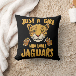 Bara en tjej som älskar Jaguar Roliga Jaguar Kvinn Kudde