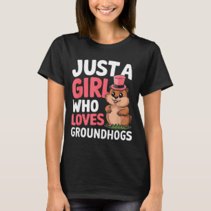 Bara en tjej som älskar jordsvin söt djurälskare t shirt