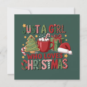 Bara en tjej som älskar jul älskare semester  julkort