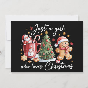 Bara en tjej som älskar jul Coquette-båge  Julkort