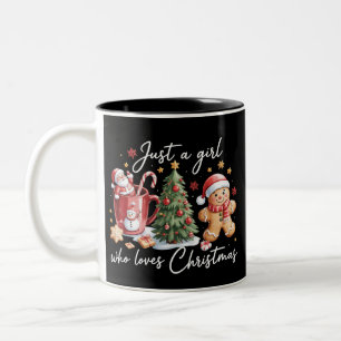 Bara en tjej som älskar jul Coquette-båge Två-Tonad Mugg