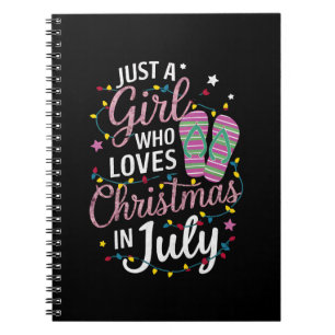 Bara en tjej som älskar jul i juli sommar anteckningsbok