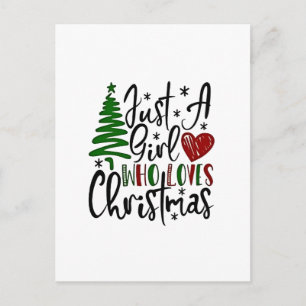 Bara en tjej som älskar jul julälskare helg vykort