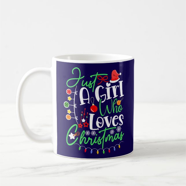 Bara en tjej som älskar jul kaffemugg (Vänster)