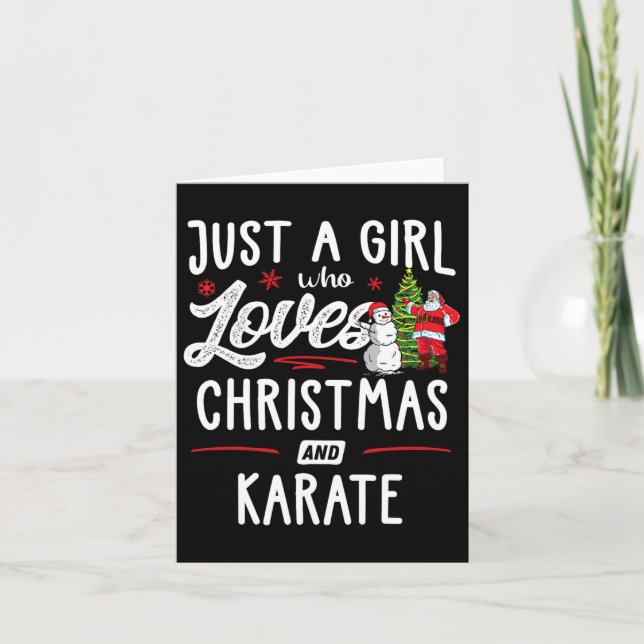 Bara en tjej som älskar jul och karate present Wo Kort (Framsida)