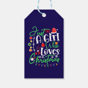 Bara en tjej som älskar jul presentetikett
