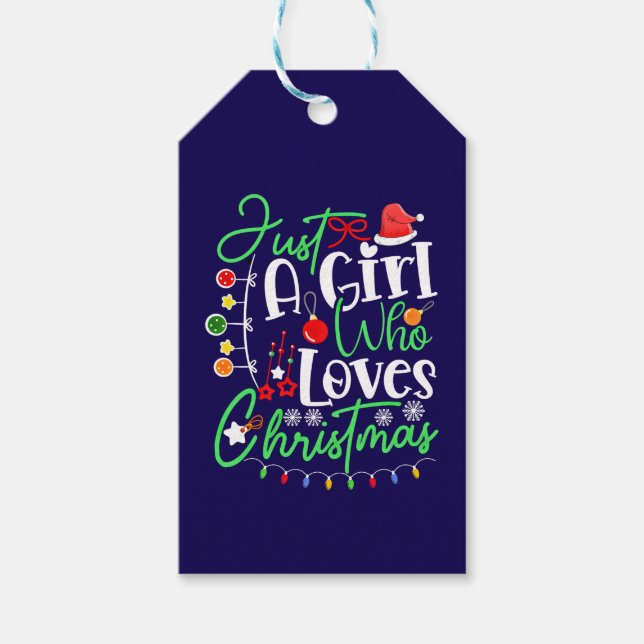 Bara en tjej som älskar jul presentetikett (Framsidan)