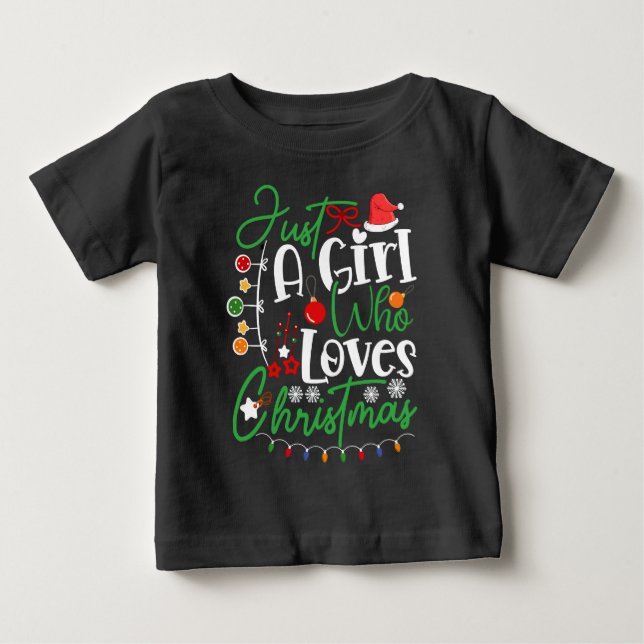 Bara en tjej som älskar jul t shirt (Framsida)