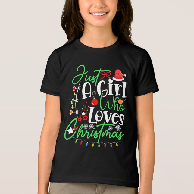 Bara en tjej som älskar jul t shirt (Framsida)