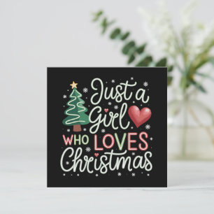 Bara en tjej som älskar jul Xmas-älskare vinter Julkort