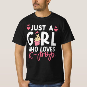 Bara en tjej som älskar K-Pop Kpop Musikpresent T Shirt