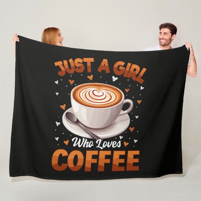 Bara en tjej som älskar kaffe fleecefilt (På plats)