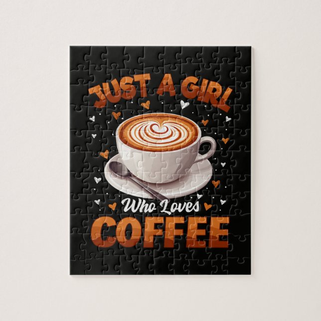 Bara en tjej som älskar kaffe pussel (Vertikal)