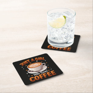 Bara en tjej som älskar kaffe underlägg papper kvadrat
