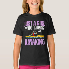 bara en tjej som älskar kajakpaddling t shirt