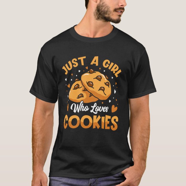 Bara En Tjej Som Älskar Kakor T Shirt (Framsida)