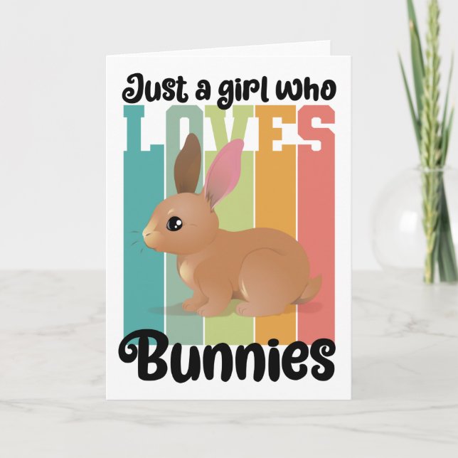 Bara en tjej som älskar kaniner Påskkanin Söt Kort (Framsida)