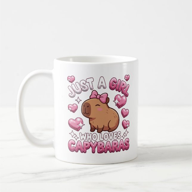 Bara en tjej som älskar kapybaror kaffemugg (Vänster)