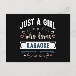 Bara en tjej som älskar karaoke roliga presenter vykort
