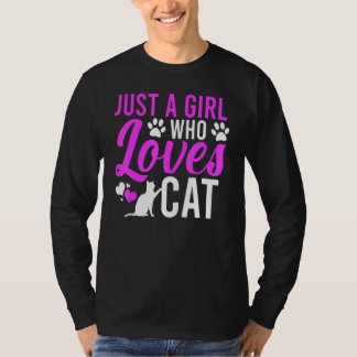 Bara en tjej som älskar katt t shirt
