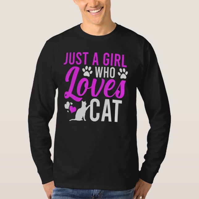 Bara en tjej som älskar katt t shirt (Framsida)