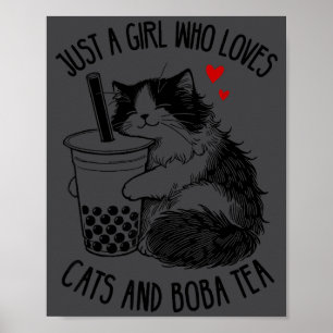 Bara en tjej som älskar katter och boba te Ragdoll Poster