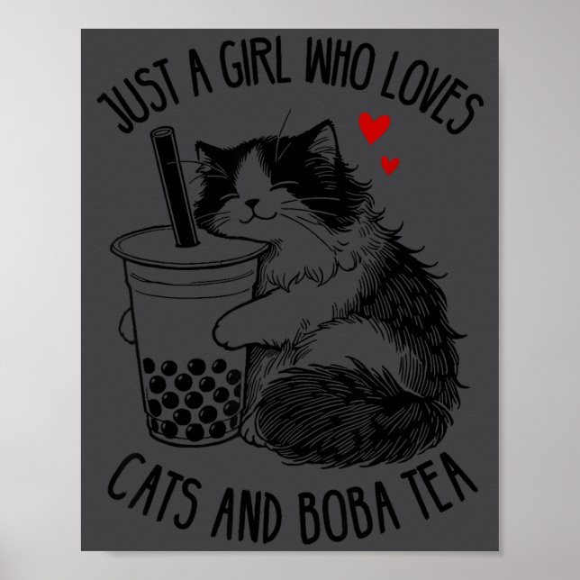 Bara en tjej som älskar katter och boba te Ragdoll Poster (Framsidan)