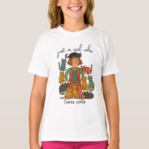 Bara en tjej som älskar katter - Söt kattälskare T Shirt