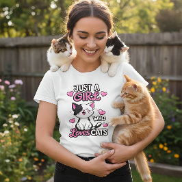 Bara en tjej som älskar katter Söt kattunge T-shir T Shirt
