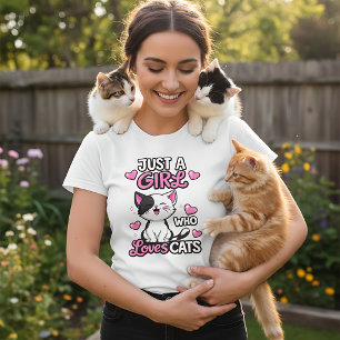 Bara en tjej som älskar katter Söt kattunge T-shir T Shirt