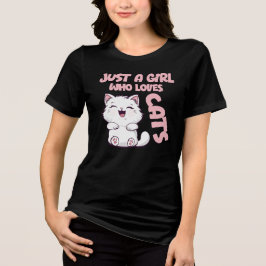 Bara en tjej som älskar katter  t shirt