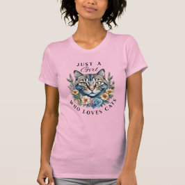 Bara en tjej som älskar katter t shirt