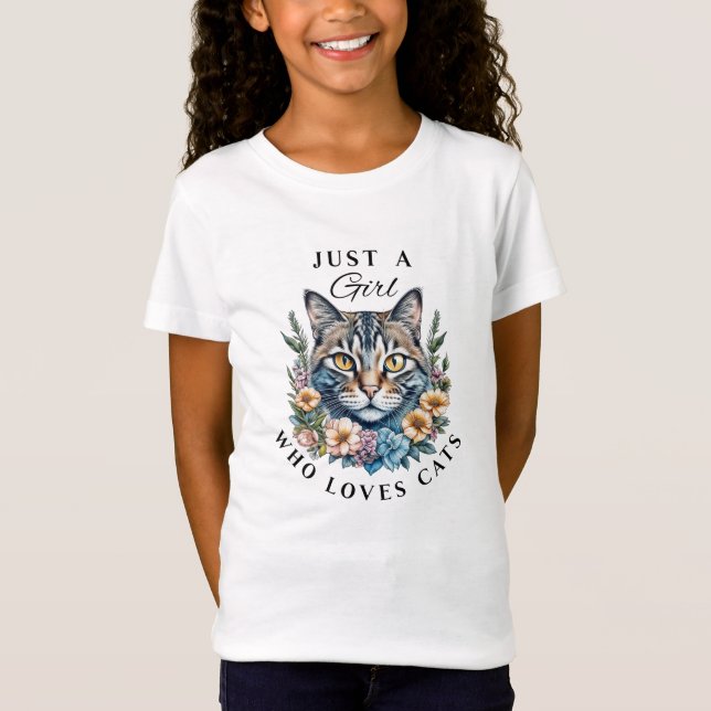 Bara en tjej som älskar katter   t shirt (Framsida)