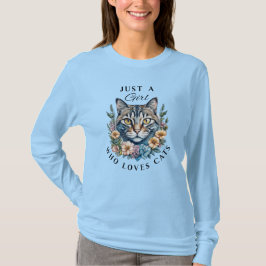Bara en tjej som älskar katter t shirt