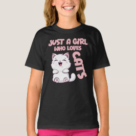 Bara en tjej som älskar katter  t shirt