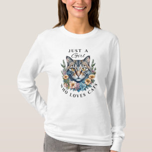 Bara en tjej som älskar katter t shirt
