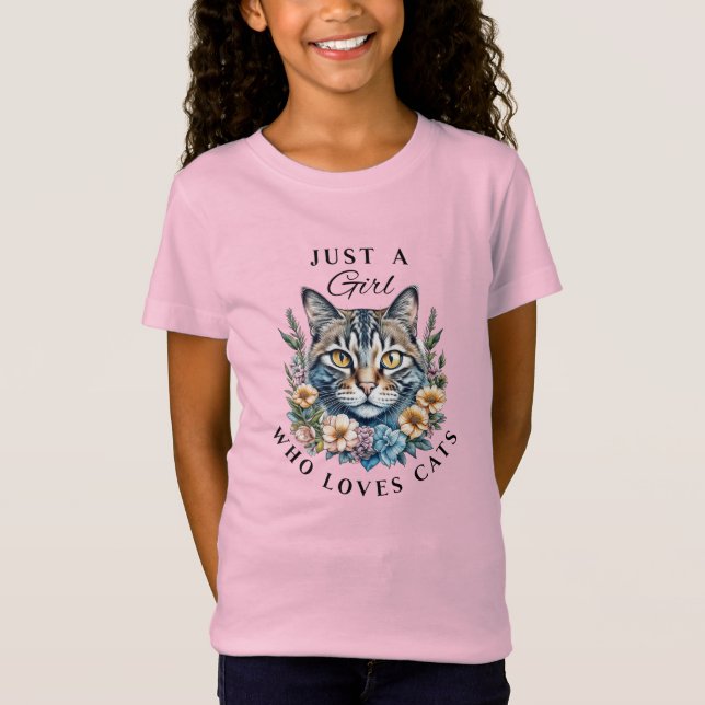 Bara en tjej som älskar katter   t shirt (Framsida)