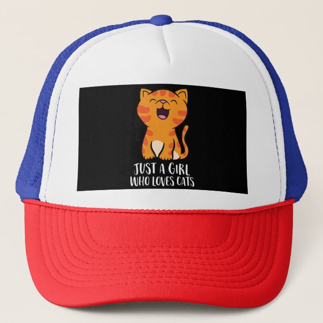 Bara en tjej som älskar katter tröja keps (Framsida)
