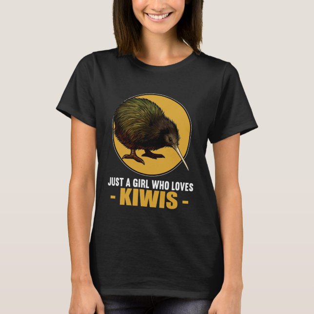 Bara en tjej som älskar Kiwis Kiwi T Shirt (Framsida)