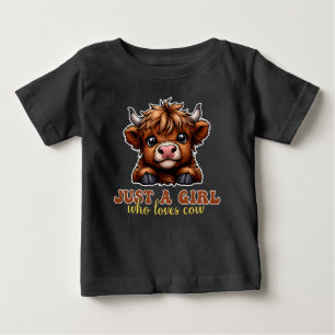 Bara en tjej som älskar ko Highland-älskare presen T Shirt