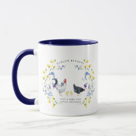Bara en tjej som älskar kycklingar | Monogrammugg Mugg