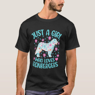 Bara en tjej som älskar Leonberger blommig kvinna T Shirt
